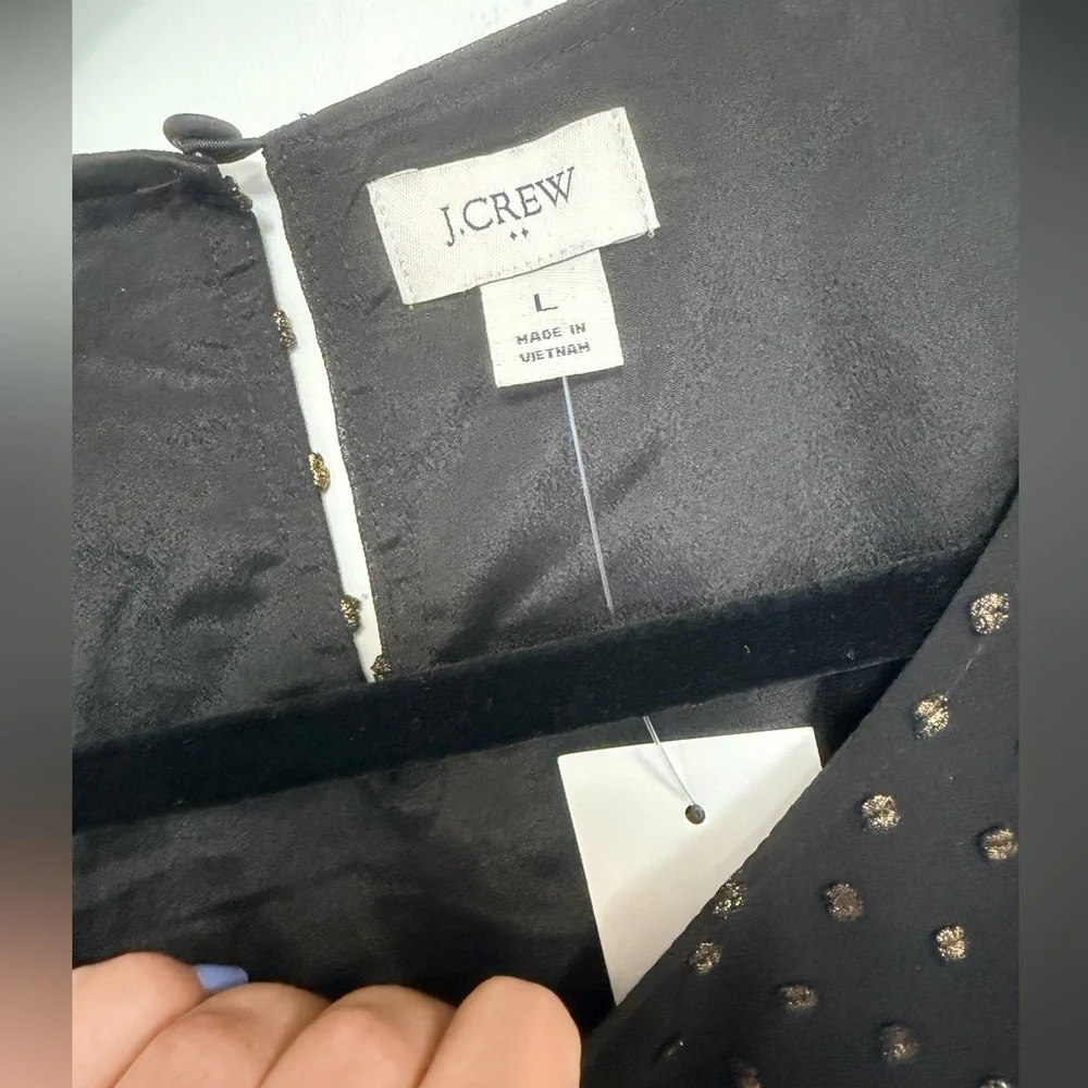 NWT J.Crew black semi sheer blouse